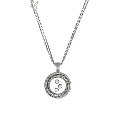 Happy Emotions Ethical White Gold Diamond Pavé Necklace