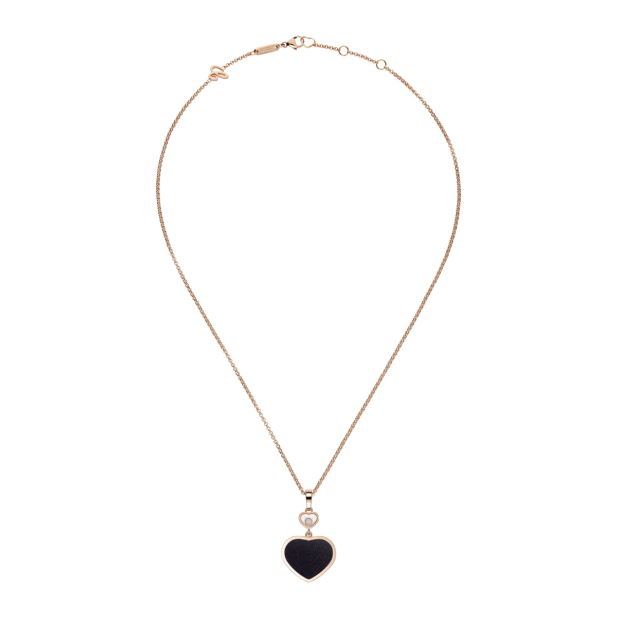 Chopard Jewelry - Happy Hearts Ethical Rose Gold Diamond Blue Goldstone Pendant Necklace | Manfredi Jewels