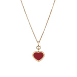 Chopard Jewelry - Happy Hearts Ethical Rose Gold Diamond Carnelian Pendant Necklace | Manfredi Jewels