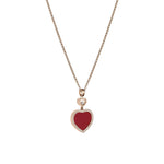 Chopard Jewelry - Happy Hearts Ethical Rose Gold Diamond Carnelian Pendant Necklace | Manfredi Jewels