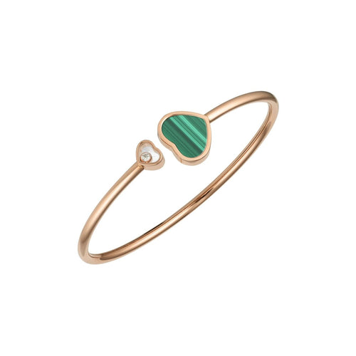 Chopard Jewelry - Happy Hearts Ethical Rose Gold Diamond Malachite Bangle Bracelet | Manfredi Jewels