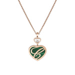 Chopard Jewelry - Happy Hearts Ethical Rose Gold Diamond Malachite Pendant Necklace | Manfredi Jewels