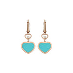 Chopard Jewelry - Happy Hearts Ethical Rose Gold Diamond Turquoise Earrings | Manfredi Jewels