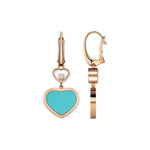 Chopard Jewelry - Happy Hearts Ethical Rose Gold Diamond Turquoise Earrings | Manfredi Jewels
