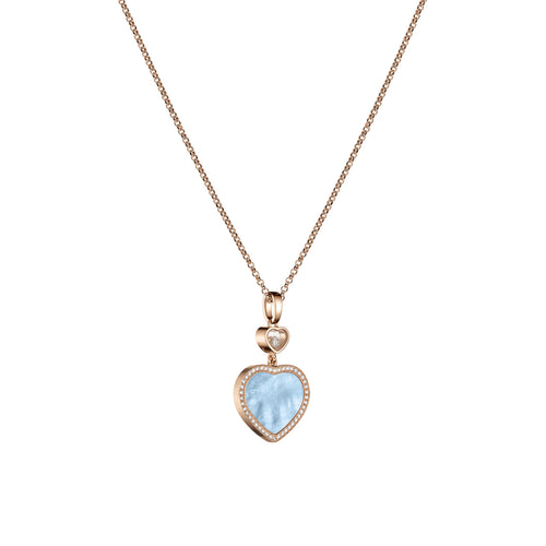 Chopard Jewelry - Happy Hearts Ethical Rose Gold Diamond Turquoise Mother of Pearl Pendant Necklace | Manfredi Jewels
