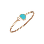 Chopard Jewelry - Happy Hearts Ethical Rose Gold Diamond Turquoise Stone Bangle Bracelet | Manfredi Jewels