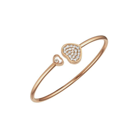 Happy Hearts Ethical Rose Gold & Diamonds Bangle Bracelet