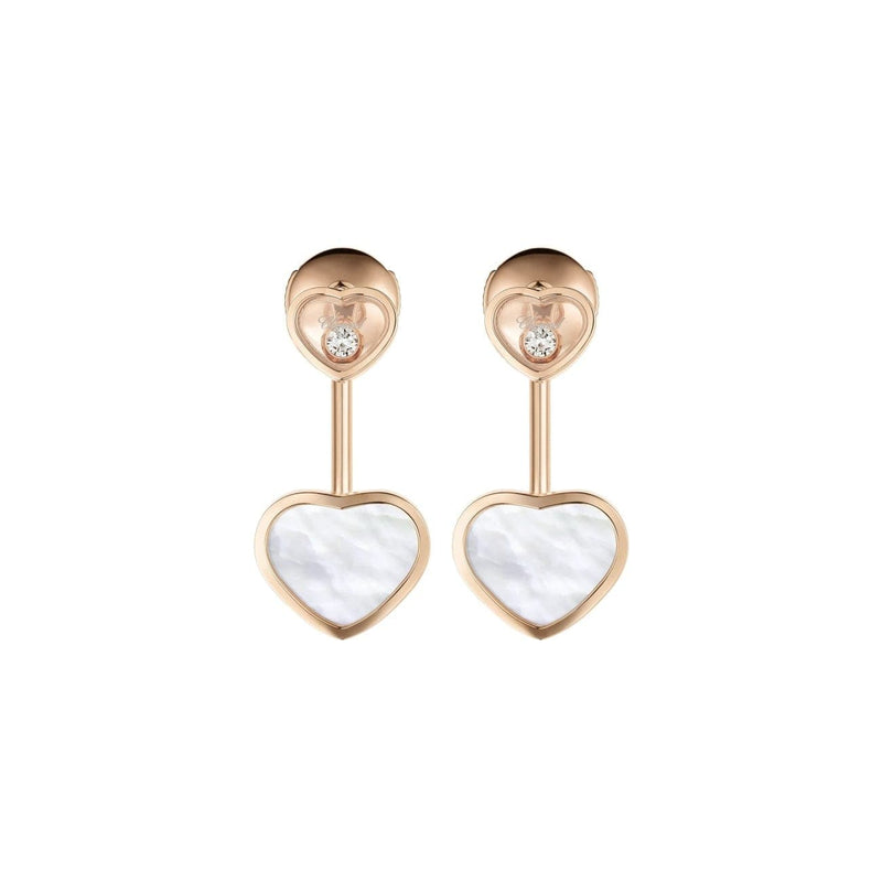 Chopard Jewelry - Happy Hearts Ethical Rose Gold Diamonds Mother - Of - Pearl Earrings | Manfredi Jewels