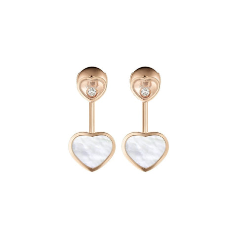 Happy Hearts Ethical Rose Gold Diamonds Mother-Of-Pearl Earrings