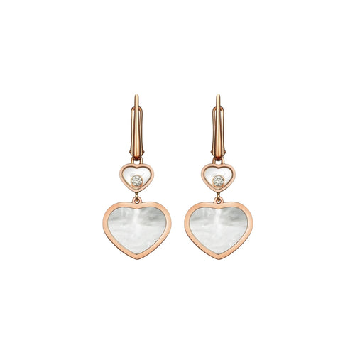 Chopard Jewelry - Happy Hearts Ethical Rose Gold Diamonds Mother-Of-Pearl Earrings | Manfredi Jewels