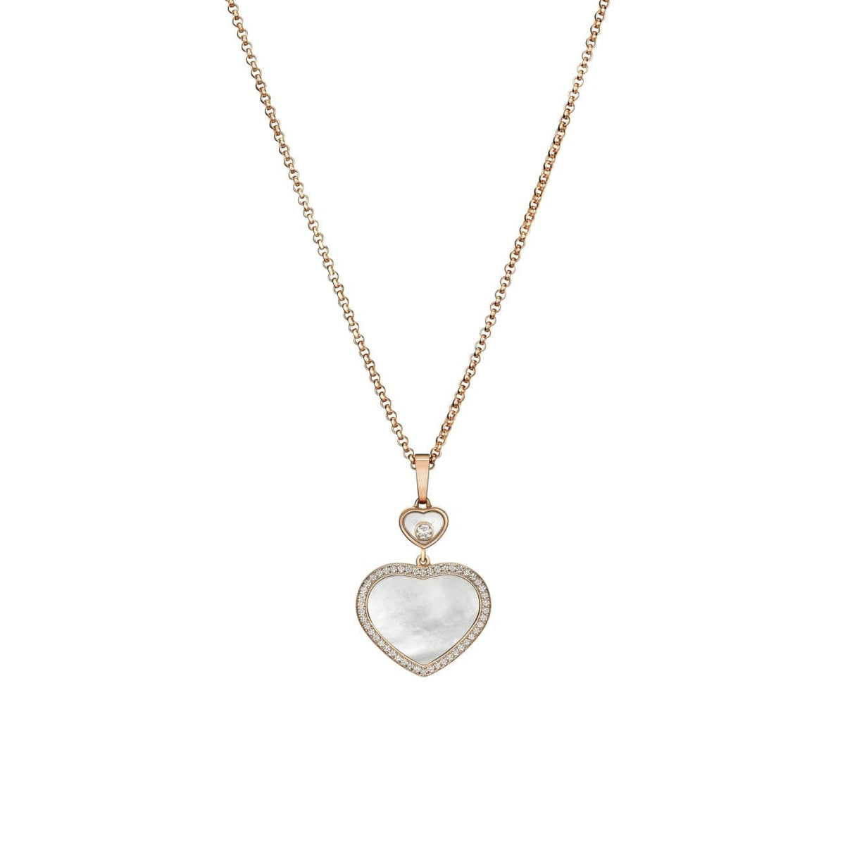 Chopard Jewelry - Happy Hearts Ethical Rose Gold Diamonds Mother of Pearl Pendant Necklace | Manfredi Jewels