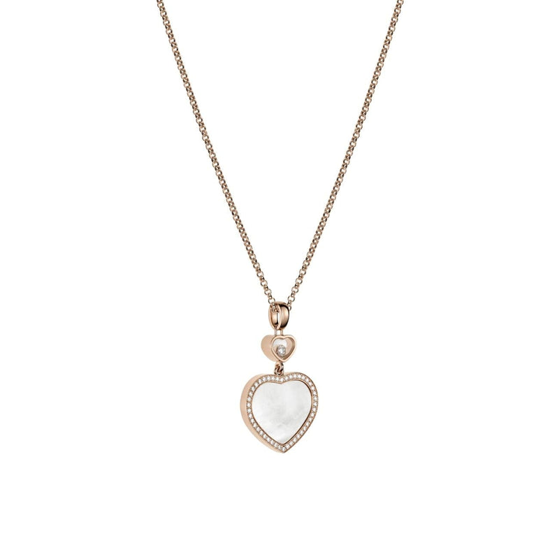 Chopard Jewelry - Happy Hearts Ethical Rose Gold Diamonds Mother - Of - Pearl Pendant Necklace | Manfredi Jewels