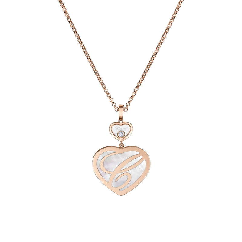 Chopard Jewelry - Happy Hearts Ethical Rose Gold Diamonds Mother - Of - Pearl Pendant Necklace | Manfredi Jewels