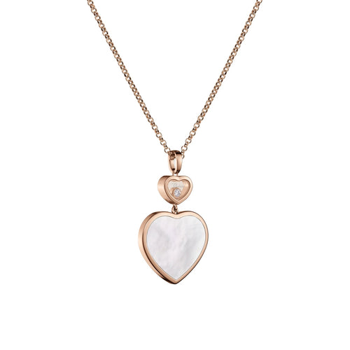 Chopard Jewelry - Happy Hearts Ethical Rose Gold Diamonds Mother-Of-Pearl Pendant Necklace | Manfredi Jewels
