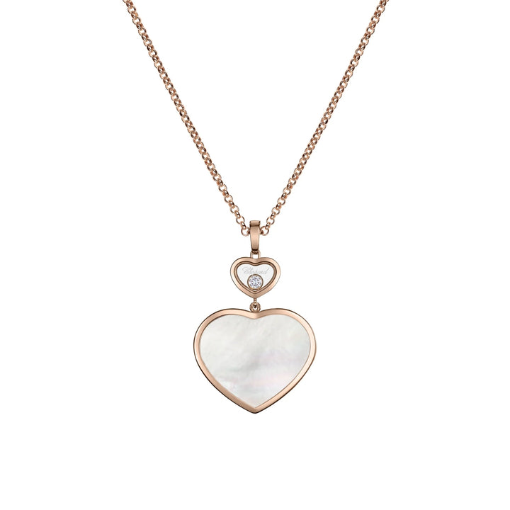 Chopard Jewelry - Happy Hearts Ethical Rose Gold Diamonds Mother-Of-Pearl Large Pendant Necklace | Manfredi Jewels