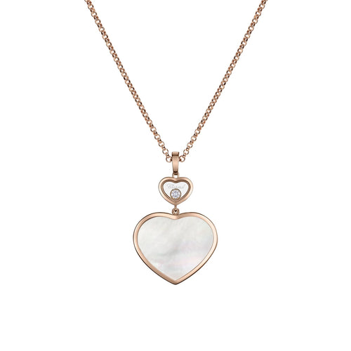 Chopard Jewelry - Happy Hearts Ethical Rose Gold Diamonds Mother - Of - Pearl Pendant Necklace | Manfredi Jewels