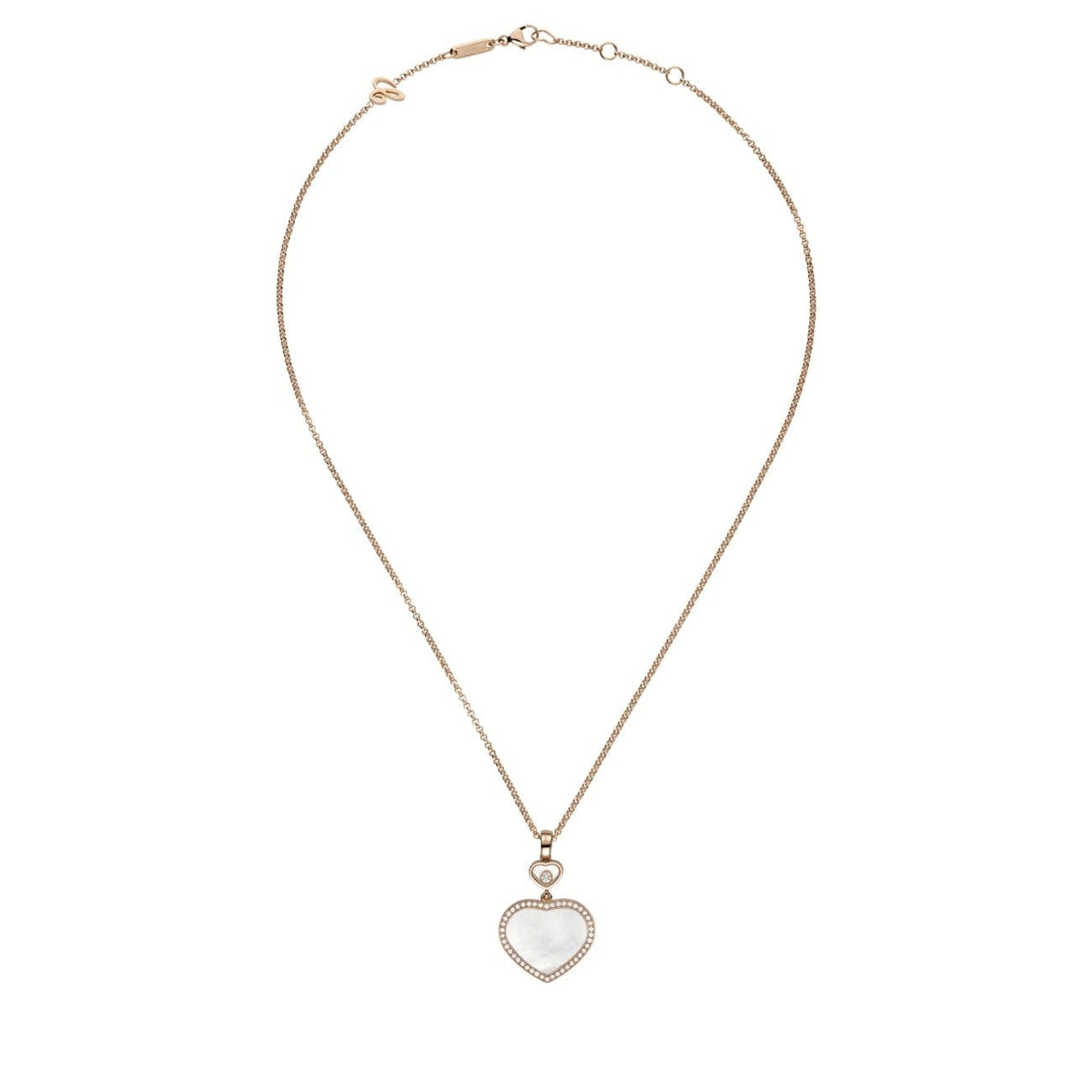 Chopard Jewelry - Happy Hearts Ethical Rose Gold Diamonds Mother of Pearl Pendant Necklace | Manfredi Jewels