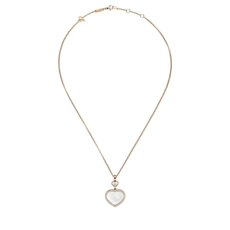 Chopard Jewelry - Happy Hearts Ethical Rose Gold Diamonds Mother - Of - Pearl Pendant Necklace | Manfredi Jewels