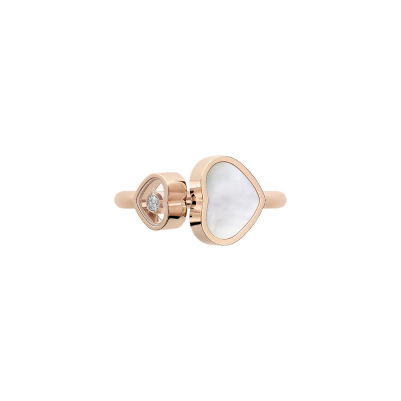 Chopard Jewelry - Happy Hearts Ethical Rose Gold Mother of Pearl & Diamond Ring | Manfredi Jewels