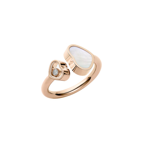 Chopard Jewelry - Happy Hearts Ethical Rose Gold Mother of Pearl & Diamond Ring | Manfredi Jewels