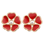 Chopard Jewelry - Happy Hearts Flowers Ethical Rose Gold Carnelian Diamonds Earrings | Manfredi Jewels