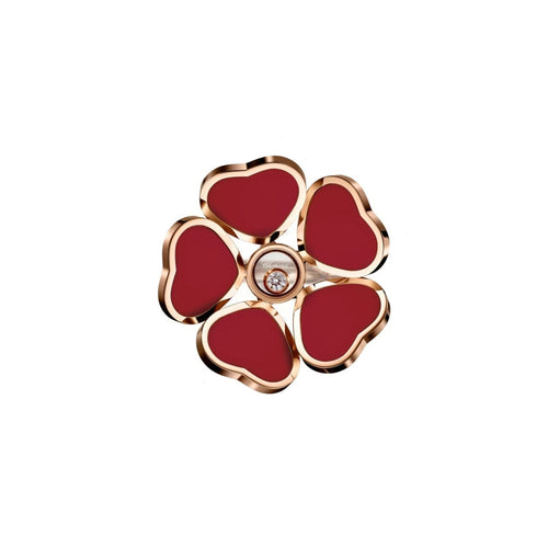 Chopard Jewelry - Happy Hearts Flowers Ethical Rose Gold Cornelian Diamond Ring | Manfredi Jewels
