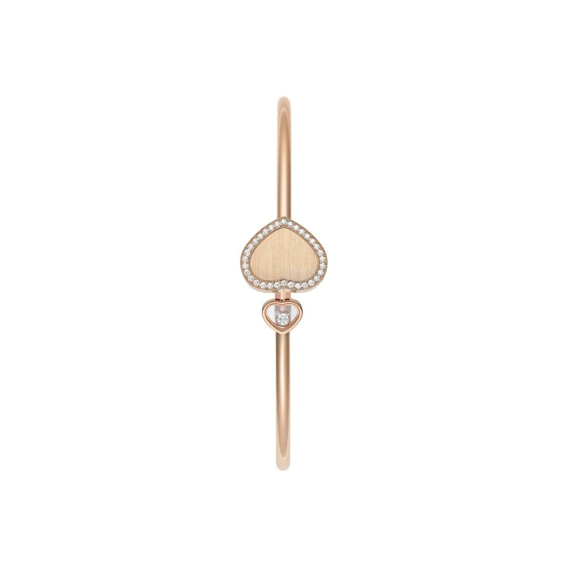 Chopard Jewelry - Happy Hearts Golden Ethical Rose Gold Diamonds Bangle Bracelet Size S | Manfredi Jewels