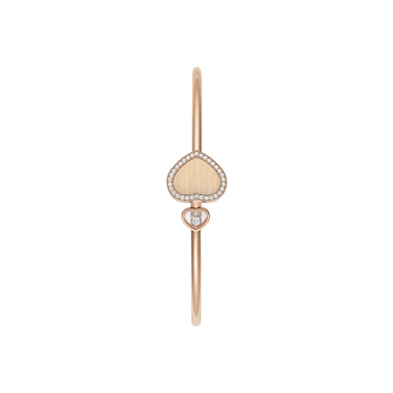 Chopard Jewelry - Happy Hearts Golden Ethical Rose Gold Diamonds Bangle Bracelet | Manfredi Jewels