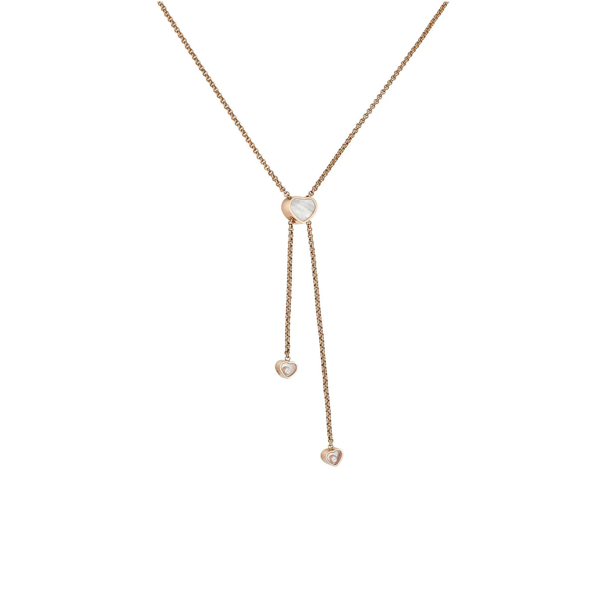 Chopard Jewelry - Happy Hearts Icons Ethical 18K Rose Gold Diamond & Mother-of-Pearl Tie Necklace | Manfredi Jewels