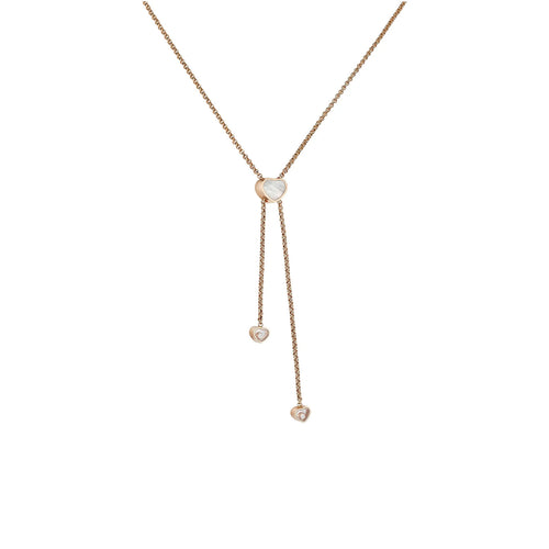 Chopard Jewelry - Happy Hearts Icons Ethical 18K Rose Gold Diamond & Mother-of-Pearl Tie Necklace | Manfredi Jewels