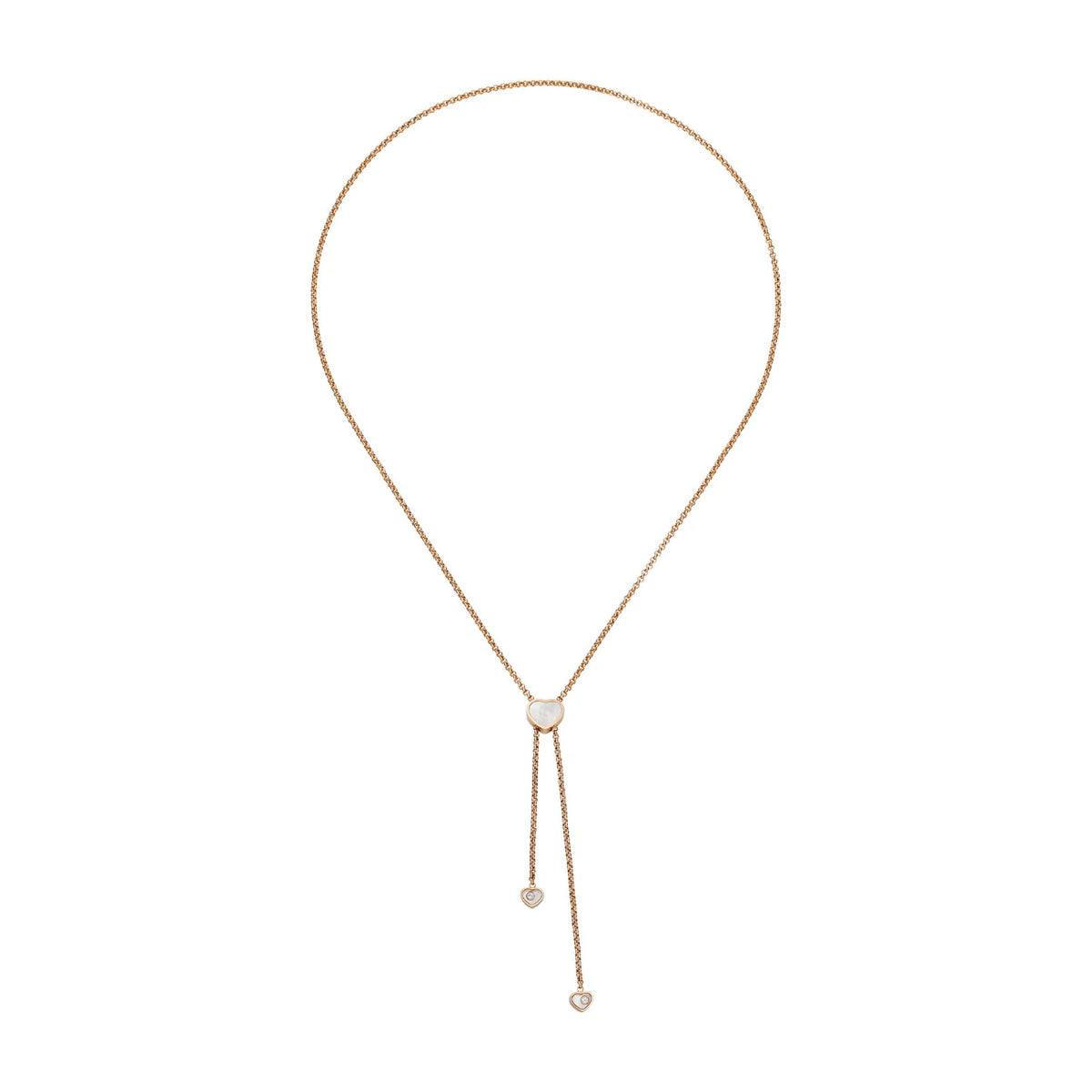 Chopard Jewelry - Happy Hearts Icons Ethical 18K Rose Gold Diamond & Mother-of-Pearl Tie Necklace | Manfredi Jewels