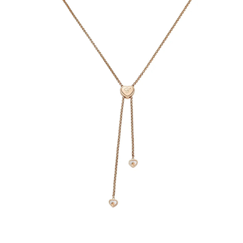 Chopard Jewelry - Happy Hearts Icons Ethical 18K Rose Gold Diamond & Mother-of-Pearl Tie Necklace | Manfredi Jewels