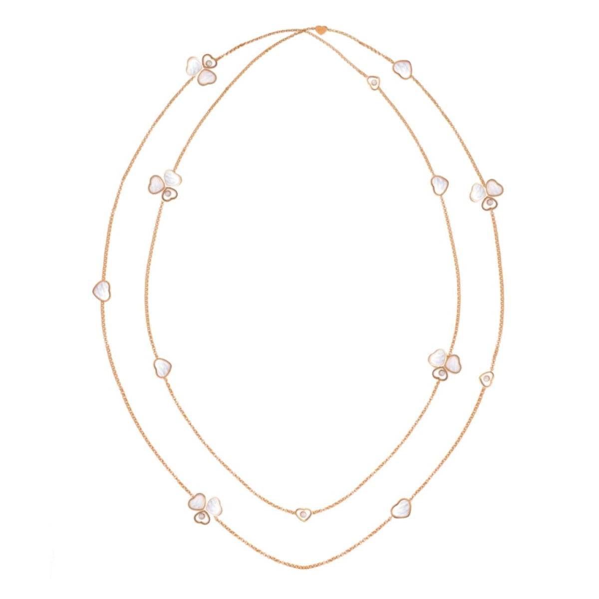 Chopard Jewelry - Happy Hearts Wings Ethical Rose Gold Mother of Pearl & Diamond Layered Necklace | Manfredi Jewels