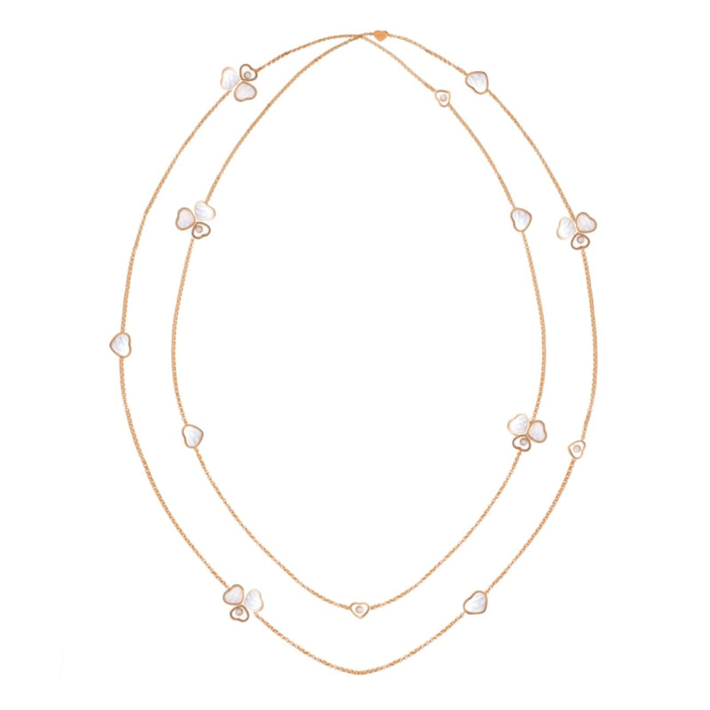 Chopard Jewelry - Happy Hearts Ethical Rose Gold Mother of Pearl & Diamond Layered Hearts Necklace (Copy) | Manfredi Jewels