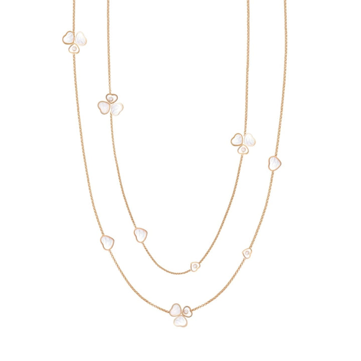 Chopard Jewelry - Happy Hearts Wings Ethical Rose Gold Mother of Pearl & Diamond Layered Necklace | Manfredi Jewels