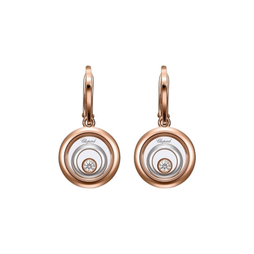 Chopard Jewelry - Happy Spirit Ethical Rose & White Gold Diamonds Earrings | Manfredi Jewels