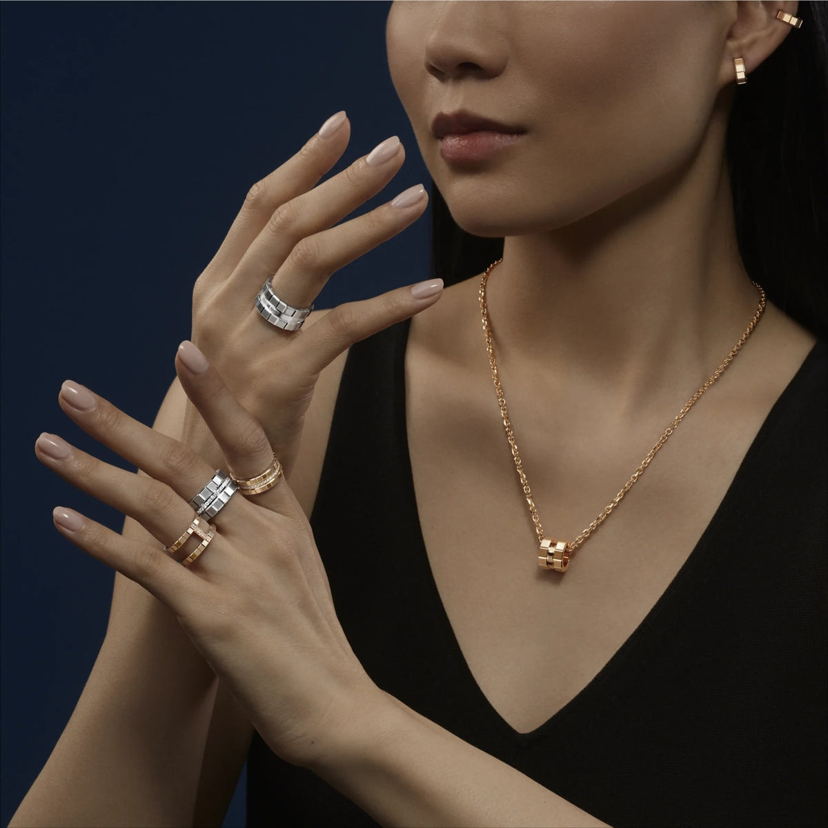 Chopard Jewelry - Ice Cube Ethical Rose Gold Diamond Ring | Manfredi Jewels