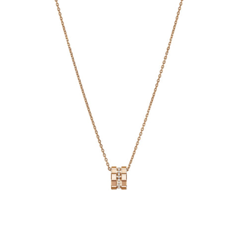 Ice Cube Ethical Rose Gold Diamonds Pendant Necklace