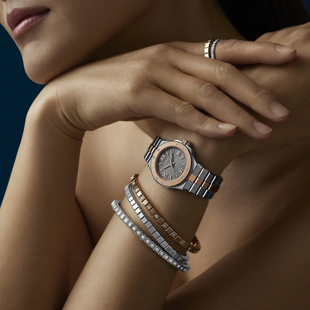 Chopard Jewelry - Ice Cube Ethical Rose Gold Half-Set Diamonds Bangle | Manfredi Jewels