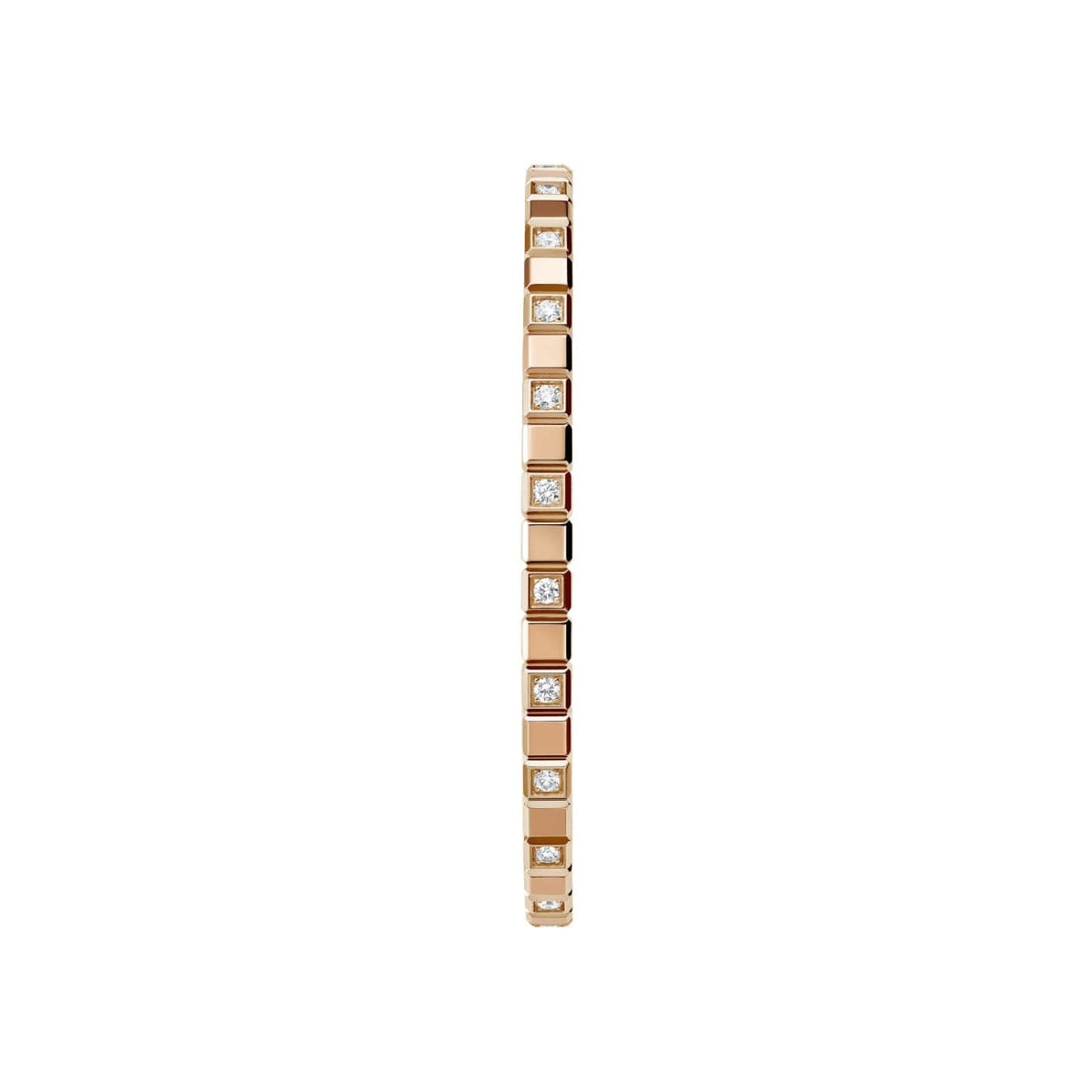 Chopard Jewelry - Ice Cube Ethical Rose Gold Half-Set Diamonds Bangle | Manfredi Jewels