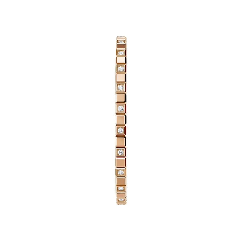 Chopard Jewelry - Ice Cube Ethical Rose Gold Half - Set Diamonds Bangle | Manfredi Jewels