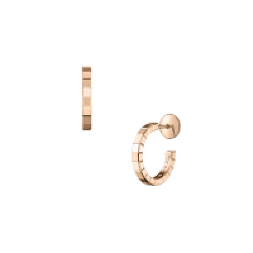 Chopard Jewelry - Ice Cube Ethical Rose Gold Hoop Mini Earrings | Manfredi Jewels