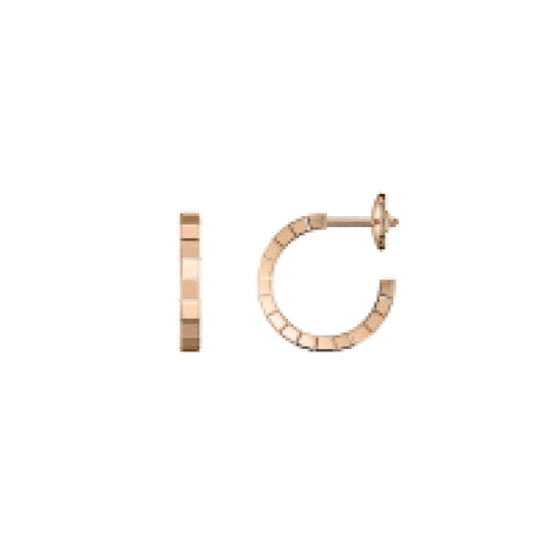 Chopard Jewelry - Ice Cube Ethical Rose Gold Hoop Mini Earrings | Manfredi Jewels