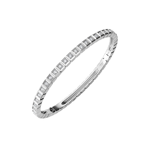 Chopard Jewelry - Ice Cube Ethical White Gold Full - set Diamonds Bangle Bracelet | Manfredi Jewels