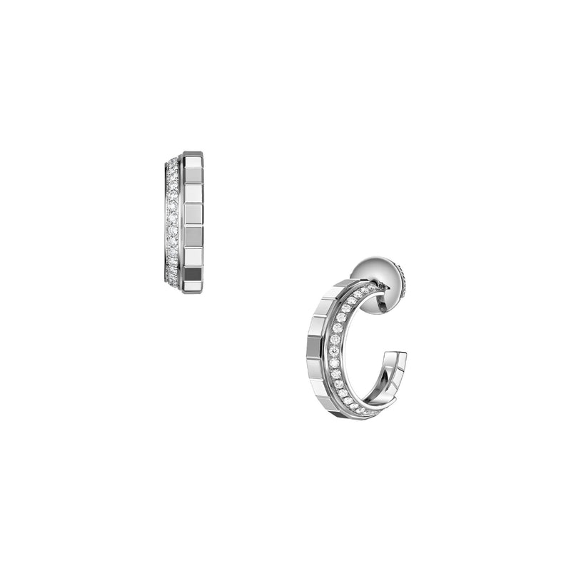 Chopard Jewelry - Ice Cube Ethical White Gold Hoop Earrings | Manfredi Jewels