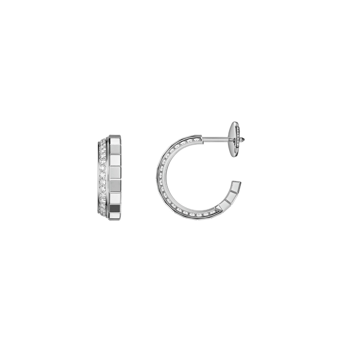 Chopard Jewelry - Ice Cube Ethical White Gold Hoop Earrings | Manfredi Jewels