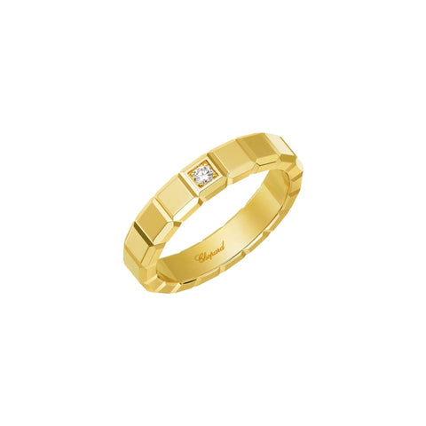 Ice Cube Ethical Yellow Gold Diamond Accent Ring
