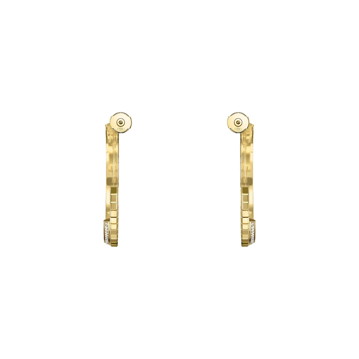 Chopard Jewelry - Ice Cube Ethical Yellow Gold Hoop Earrings | Manfredi Jewels