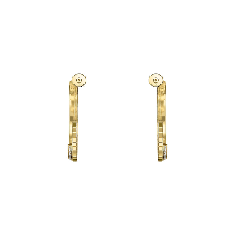 Chopard Jewelry - Ice Cube Ethical Yellow Gold Hoop Earrings | Manfredi Jewels