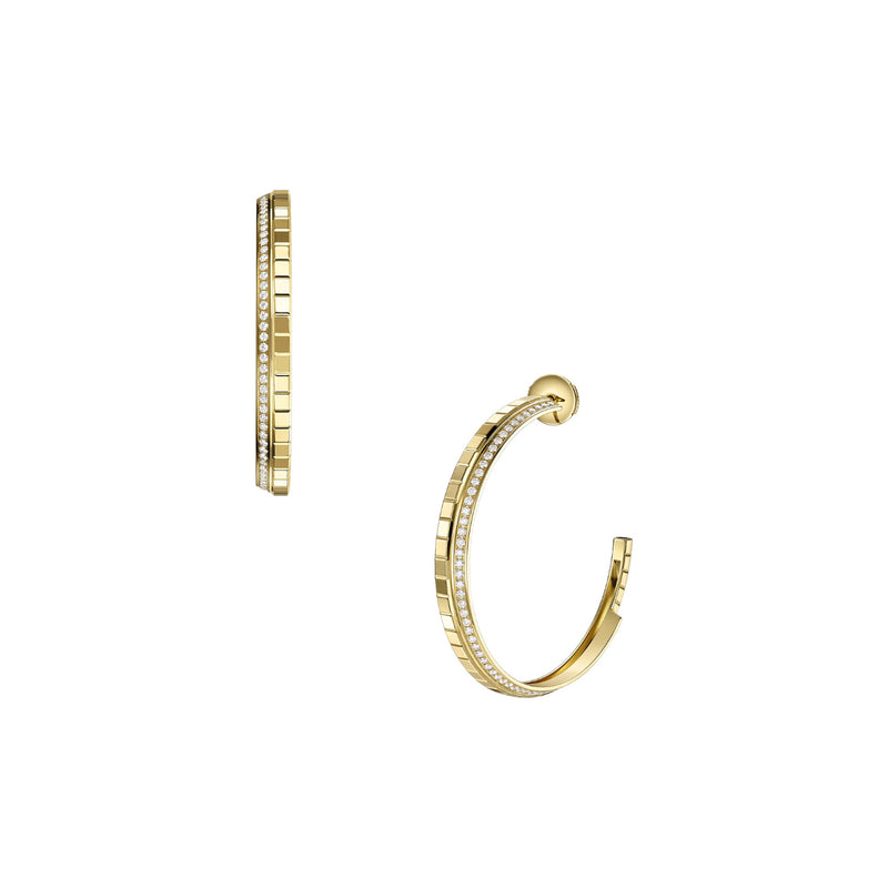 Chopard Jewelry - Ice Cube Ethical Yellow Gold Hoop Earrings | Manfredi Jewels